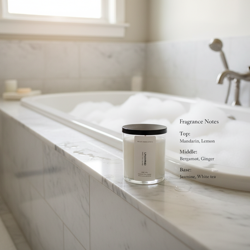 Unwind White + Jasmine Candle