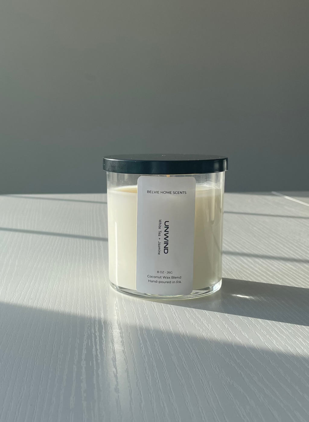 Unwind White + Jasmine Candle Belvie Home Scents