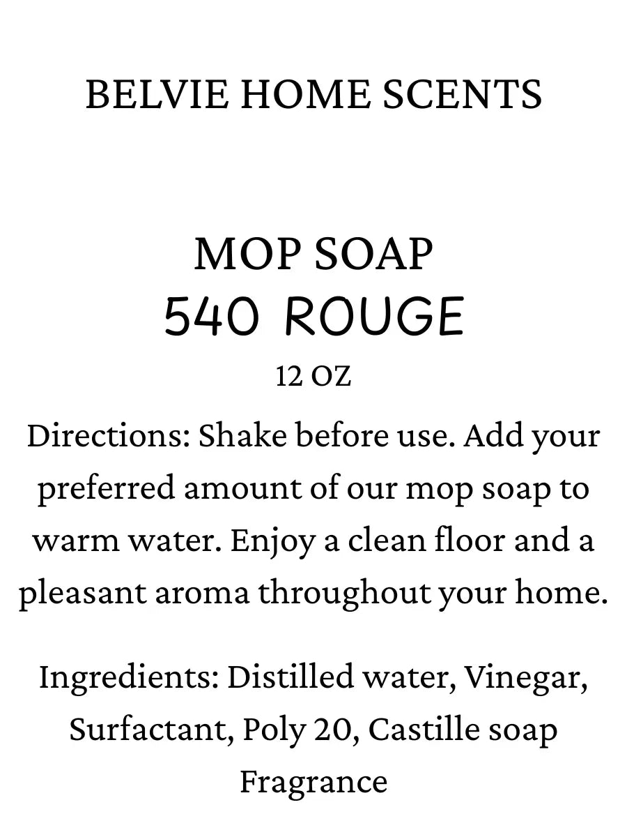 Mop Soap Floor Cleaner Belvie Home Scents