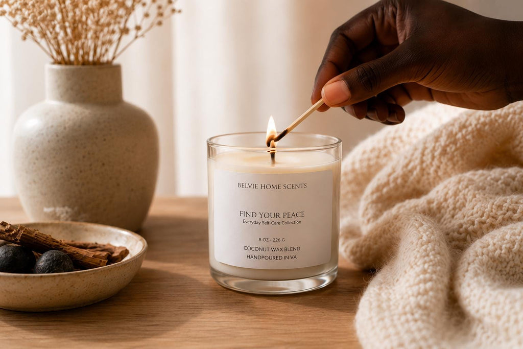 Find Your Peace Candle | Patchouli Vanilla Sandalwood Coconut Wax Blend